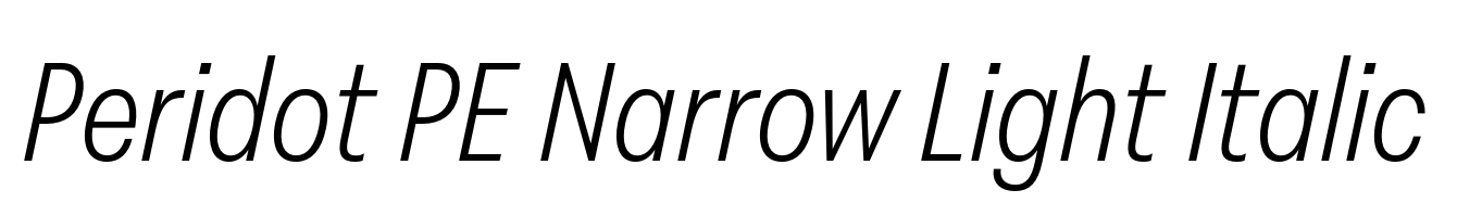 Peridot PE Narrow Light Italic